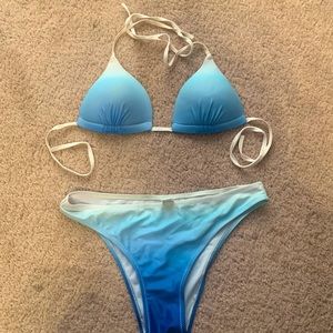womens gradient blue bikini